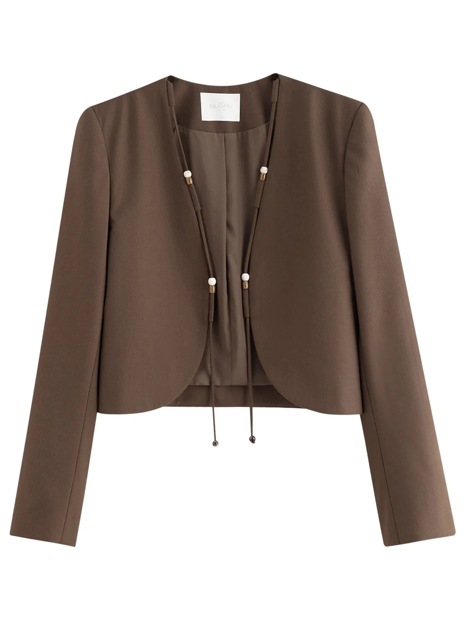 Plus Size Beaded Short Elegant Curved Autumn Jacket