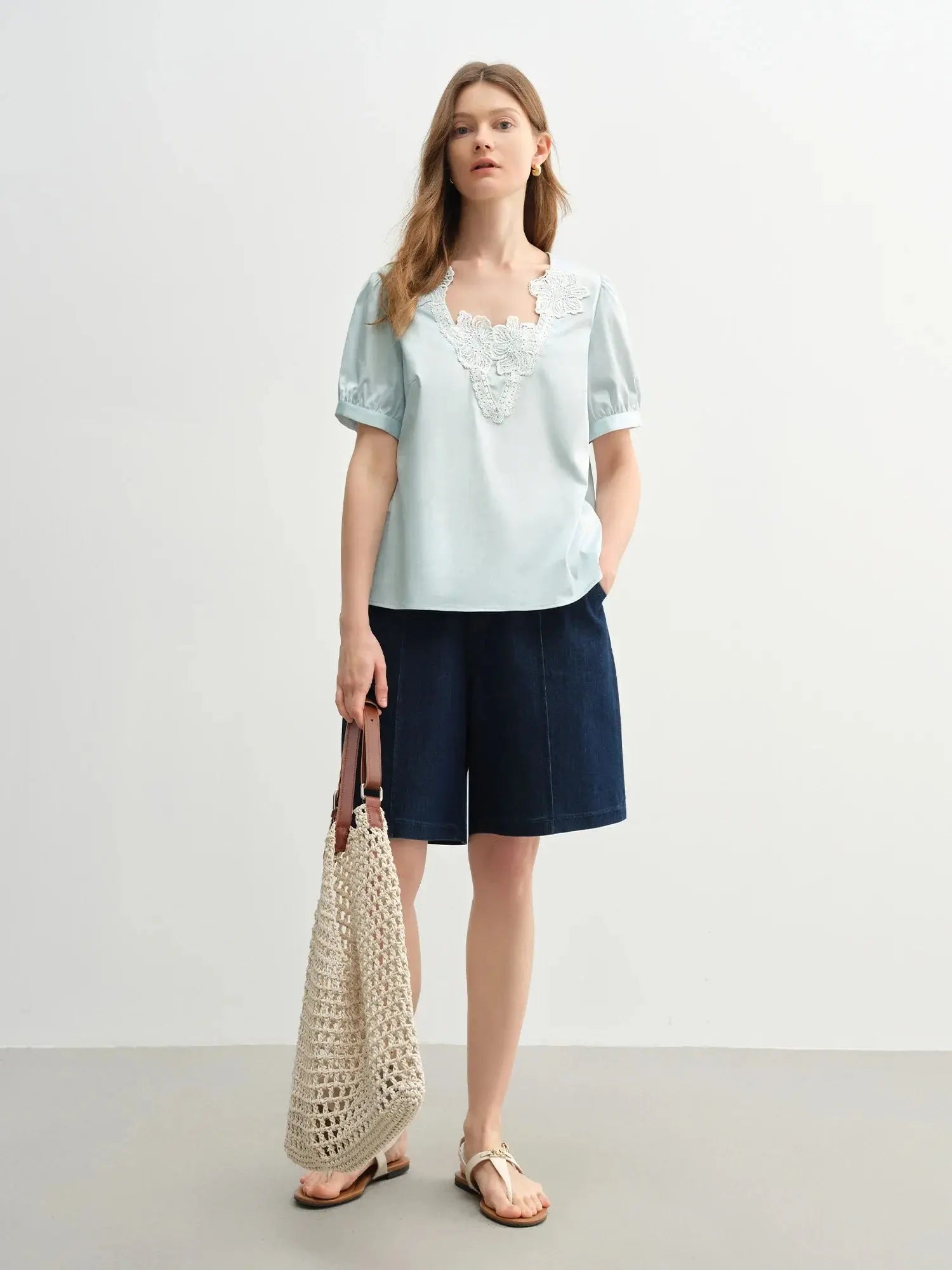 Embroidered Short Sleeve Plus Size Top