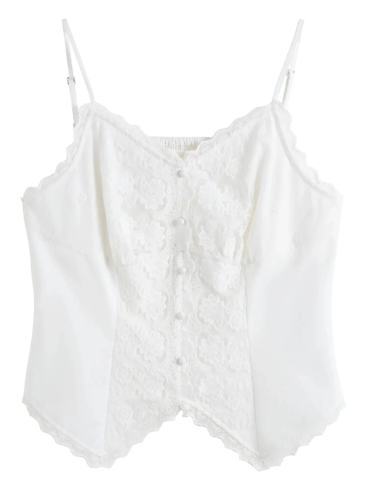 Women’s Plus Size White Lace Strap Top