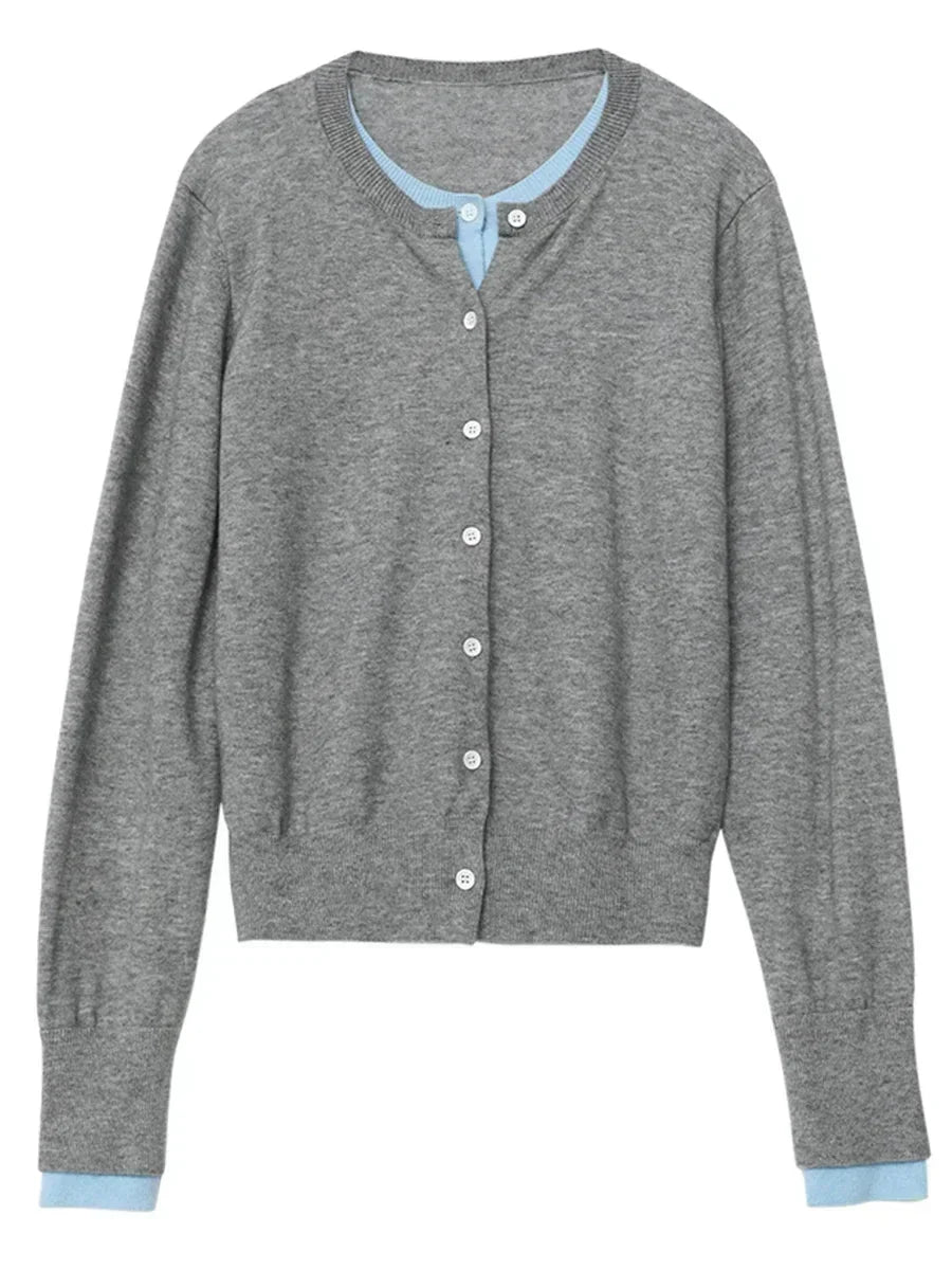 O-Neck Knit Cardigan Loose Single-Breasted Sweater