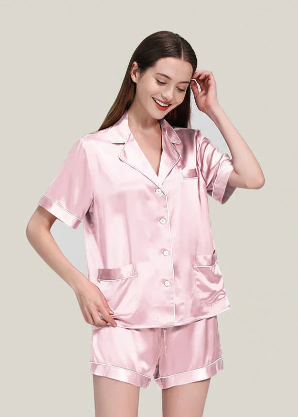 Plus Size Deconstructivist Real Silk Pajamas 2-Piece Set