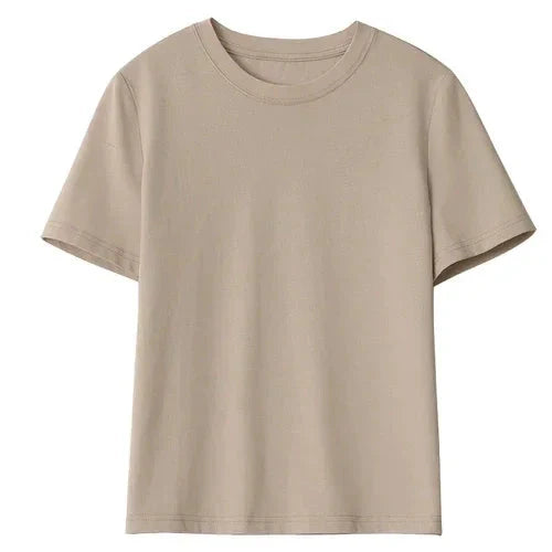 Basic O-Neck Tee Casual Solid Short Sleeve T-Shirt