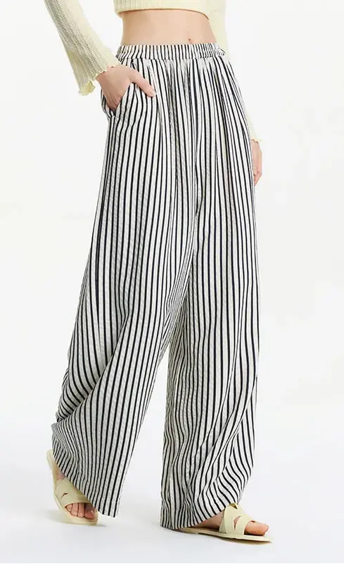 Women's Striped Wide Leg Pants