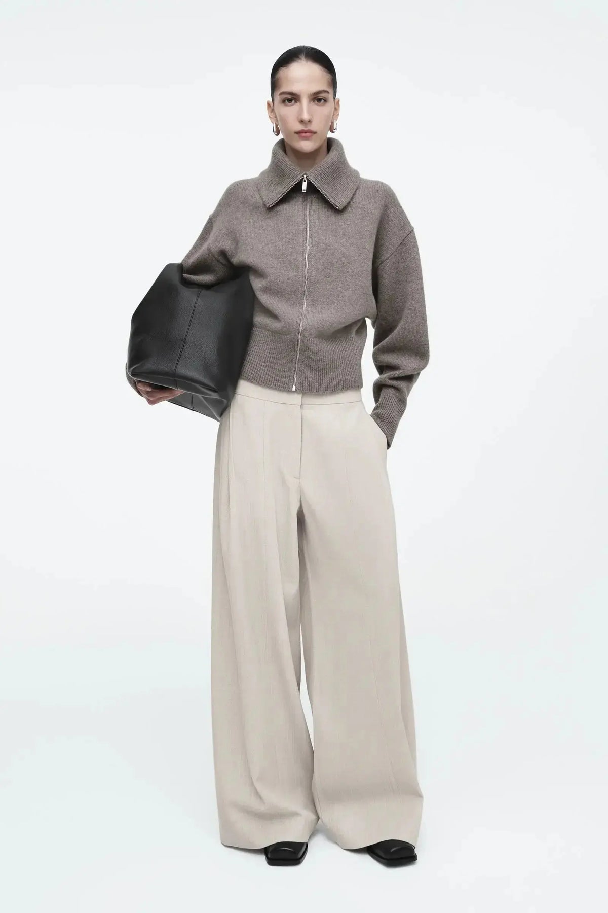 Waist-Cinching Knitted Jacket Casual Standard Fit