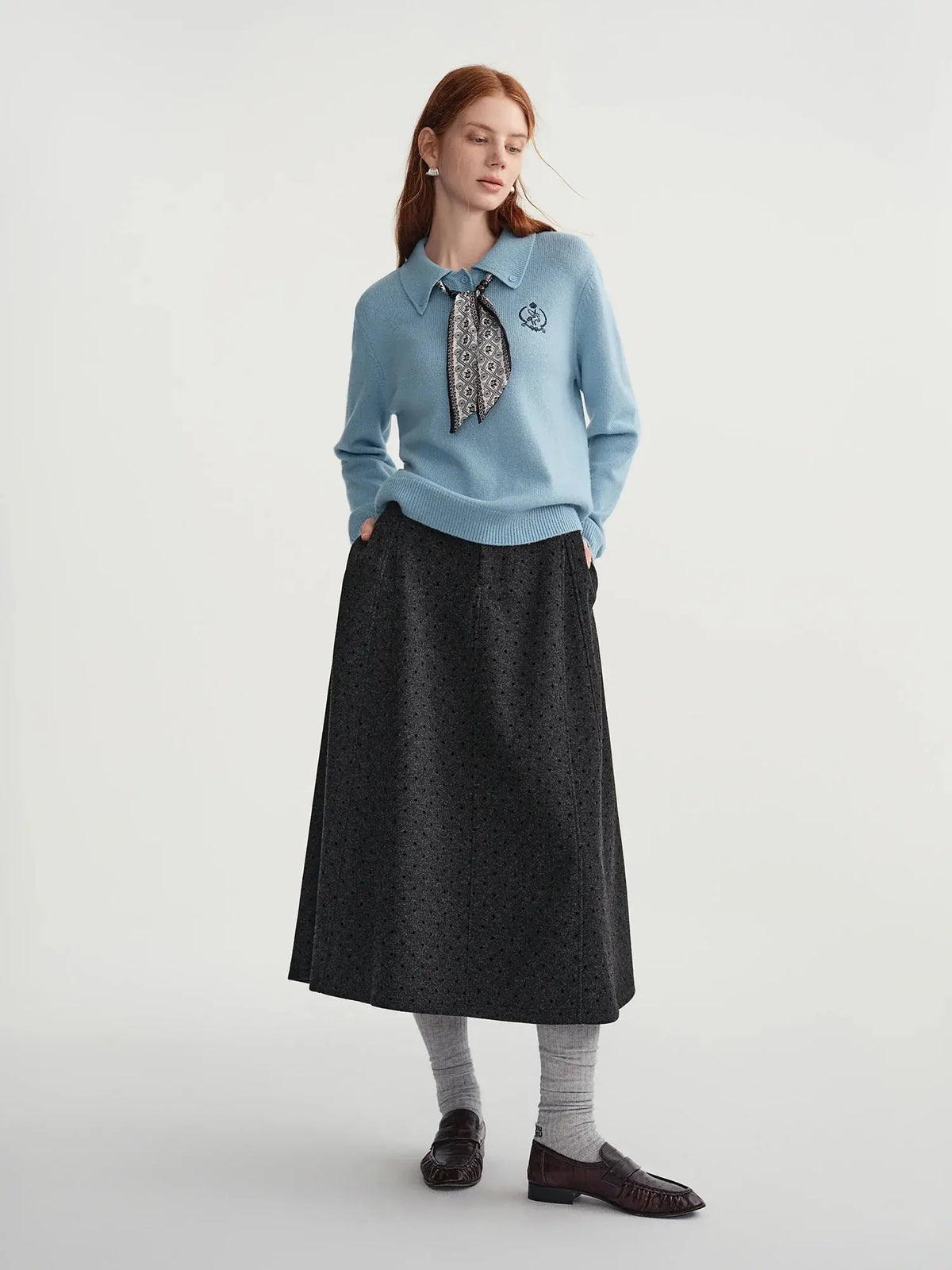 Women's Turn-Down Collar Knit Pullover