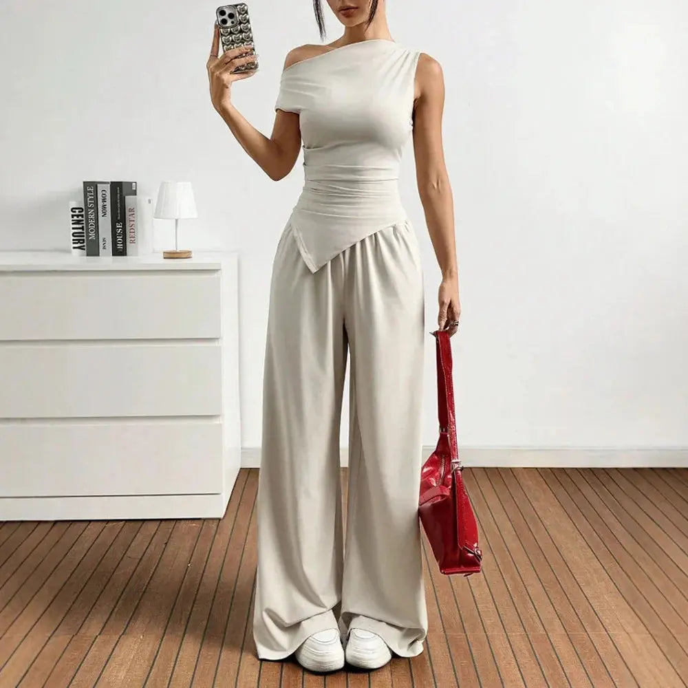 Women's Two-Piece Asymmetrical Summer Outfit