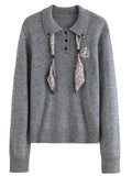 Women's Turn-Down Collar Knit Pullover