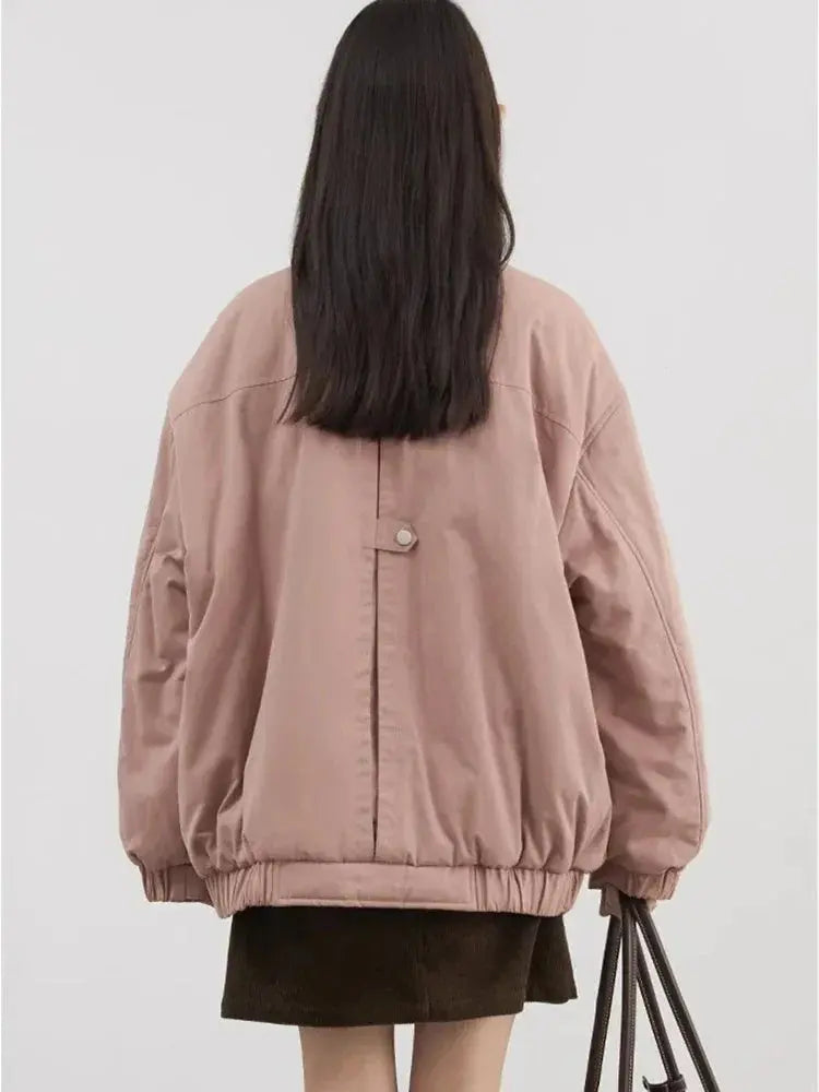 Women's Casual Cotton Workwear Jacket - Thick & Warm