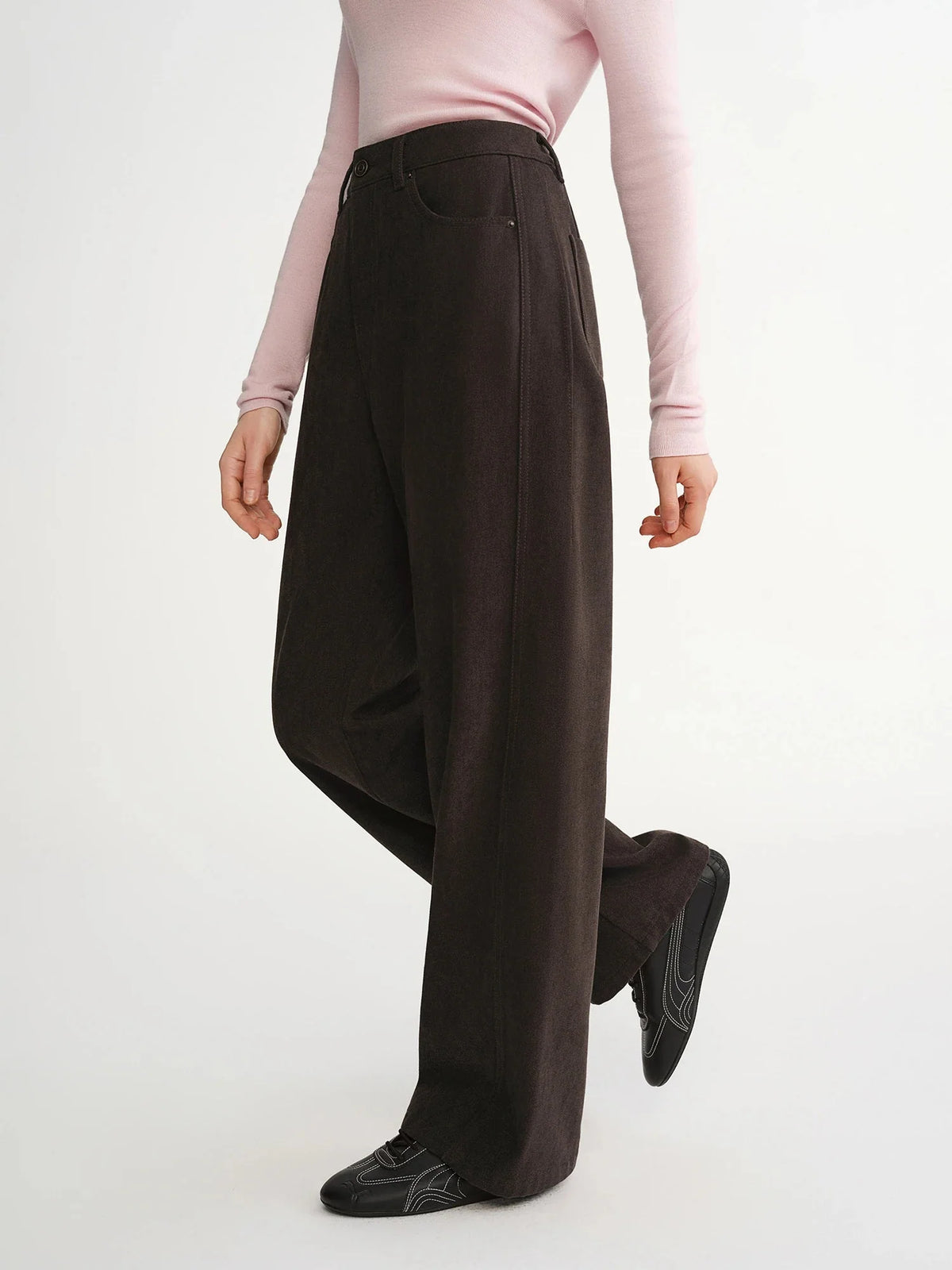High Waist Wide Leg Pants Winter Office Trousers