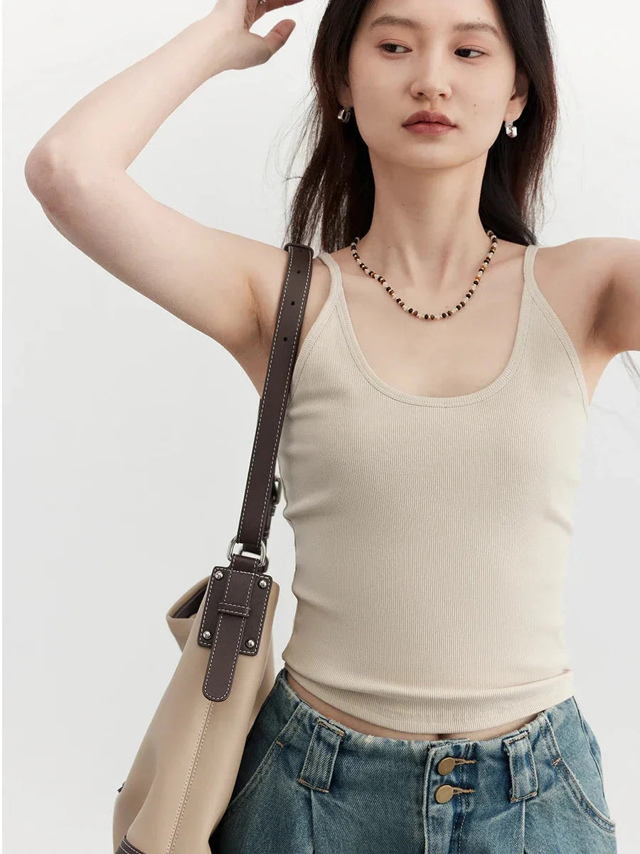Slim Fit U-Neck Camisole Basic Summer Tank Top