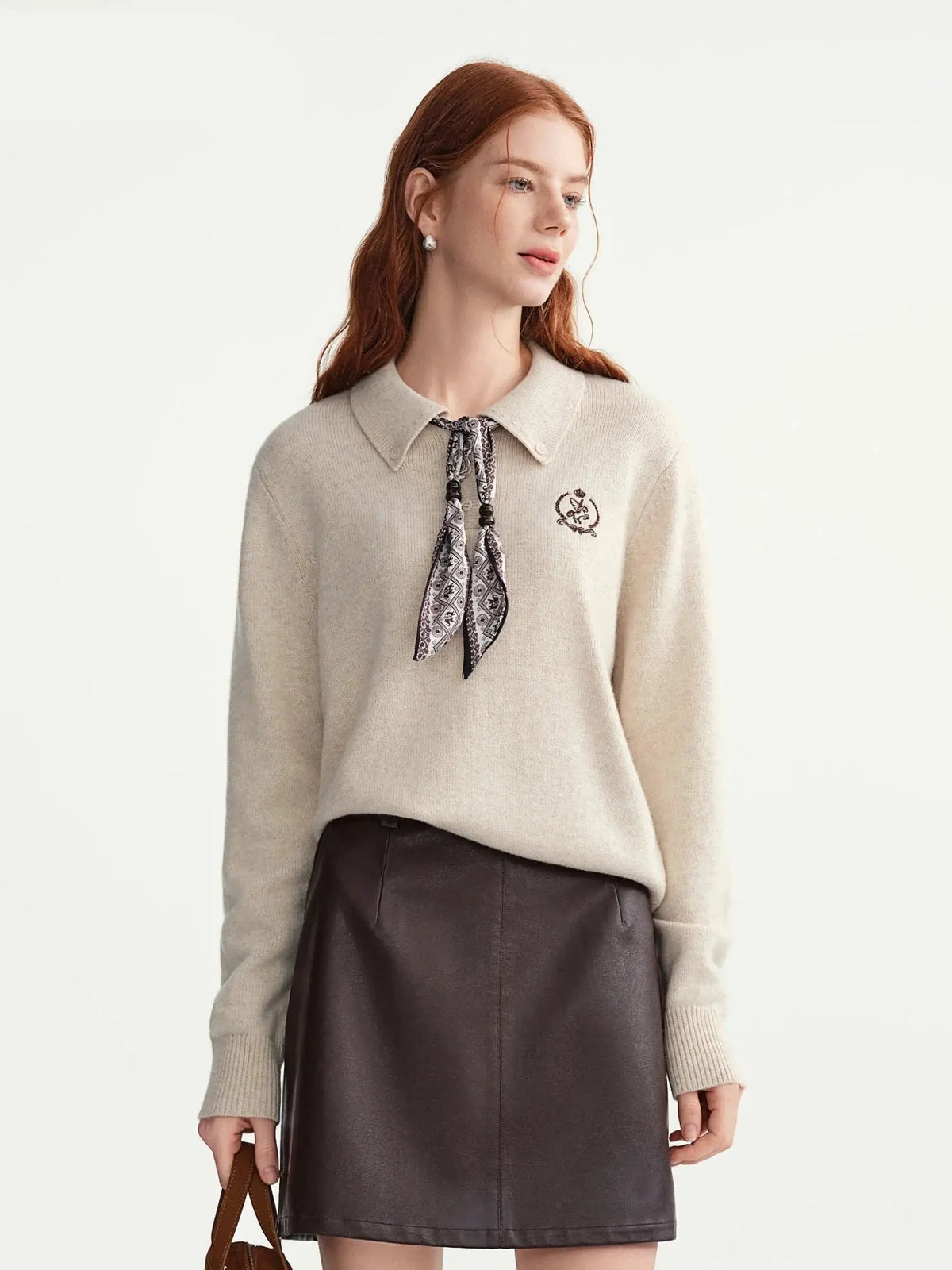 Women's Turn-Down Collar Knit Pullover