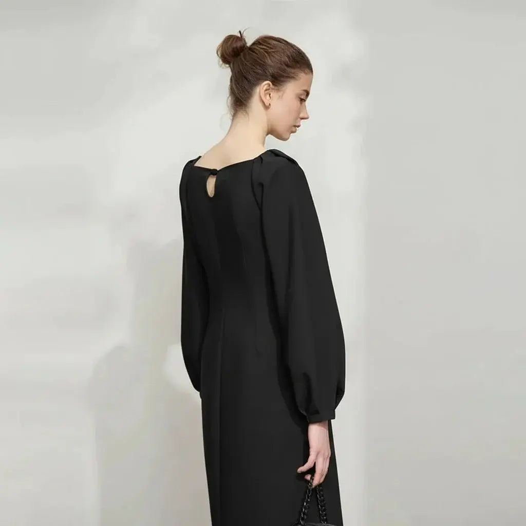Minimalist Autumn Round Neck Dress