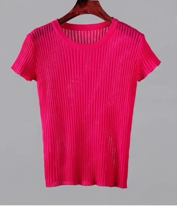 White Striped See Through Elegant Top
