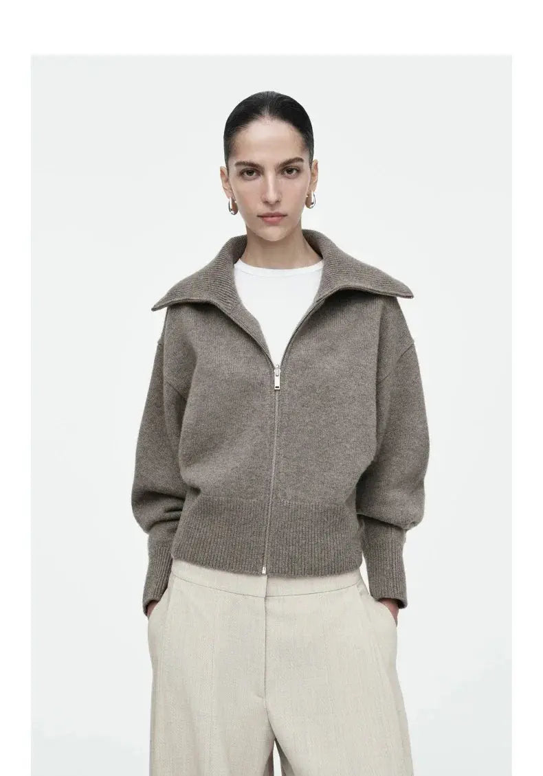Waist-Cinching Knitted Jacket Casual Standard Fit