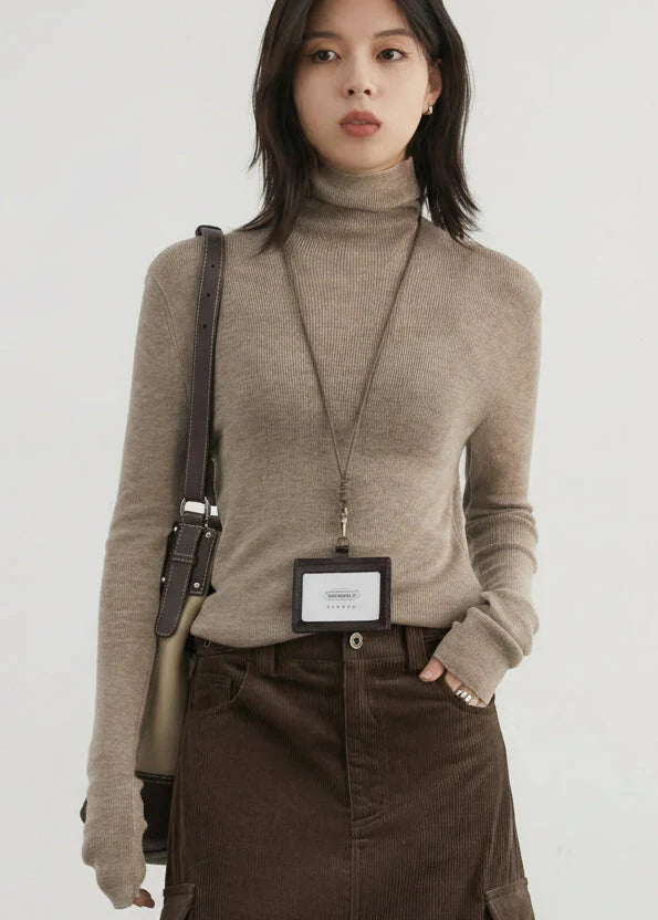 Slim Turtleneck Sweater Autumn Winter Knit Pullover