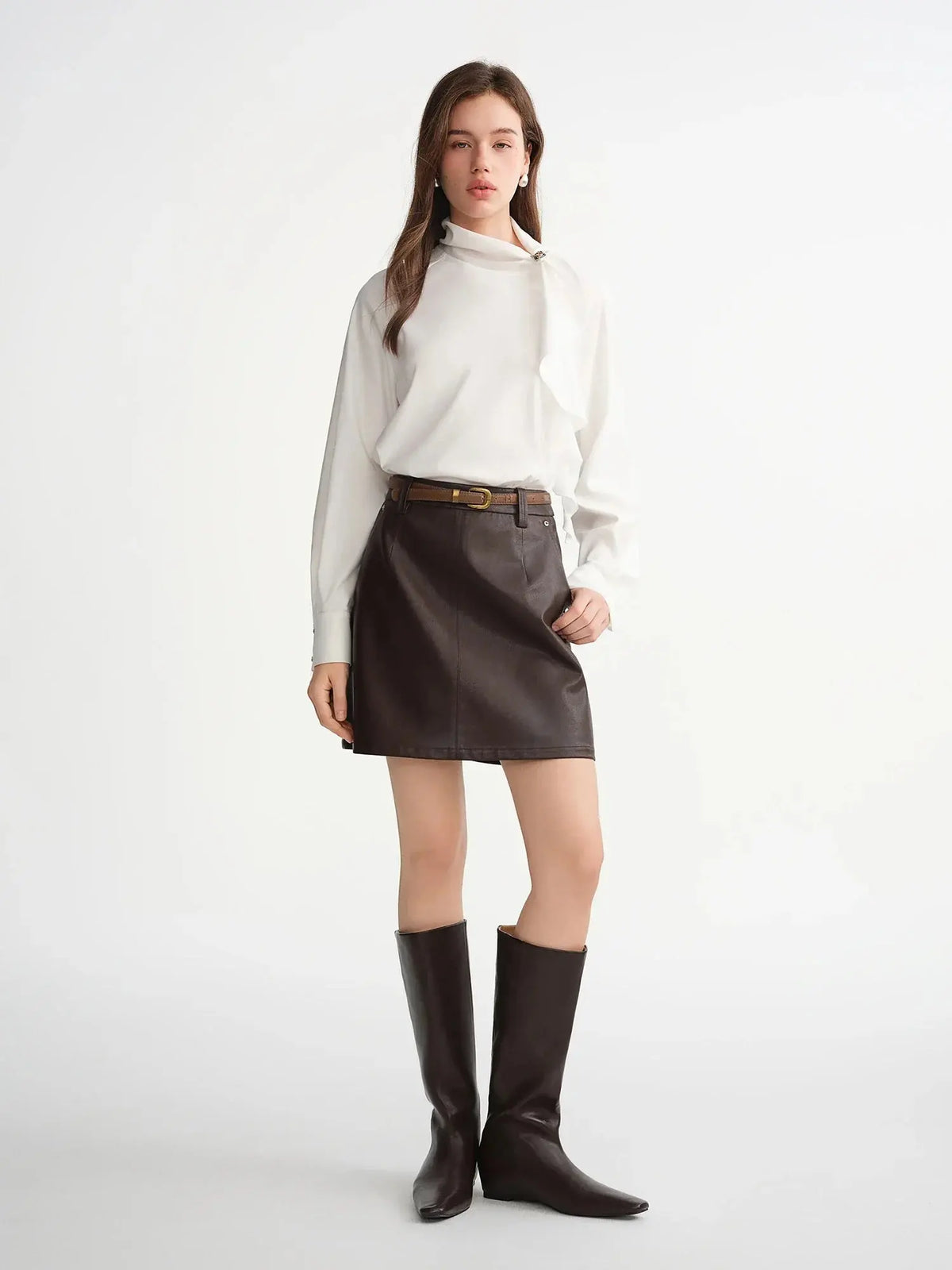 Elegant Asymmetrical Draped Blouse