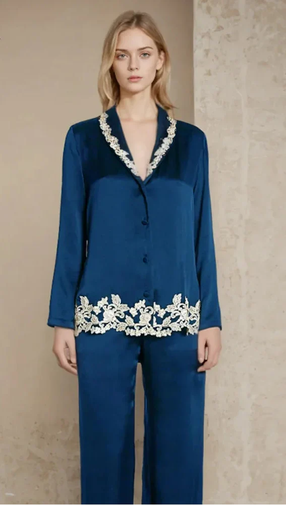 Women’s 2-Piece Mulberry Silk Pajama Set Silk Nightwear