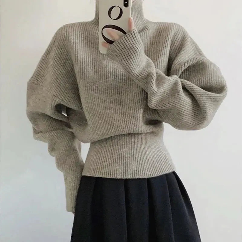 Chic Vintage Wind Turtleneck Pullover Sweater
