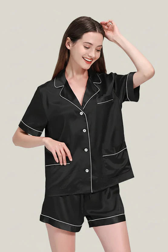 Plus Size Deconstructivist Real Silk Pajamas 2-Piece Set