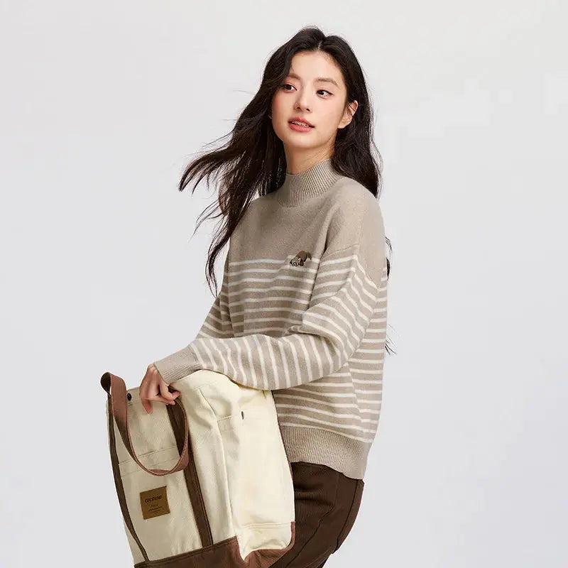 Women's Loose Half Turtleneck Sweater