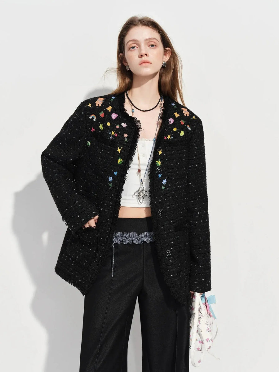 Ins-Style Hand-Painted Short Jacket