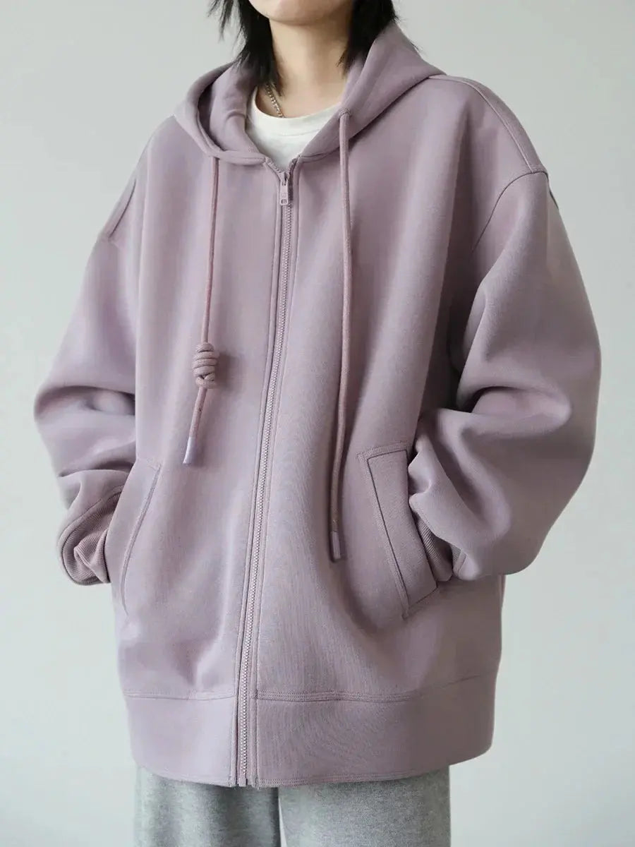 Women's Casual Loose Solid Hooded Overcoat