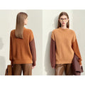 Chic Color Block Turtleneck Sweater