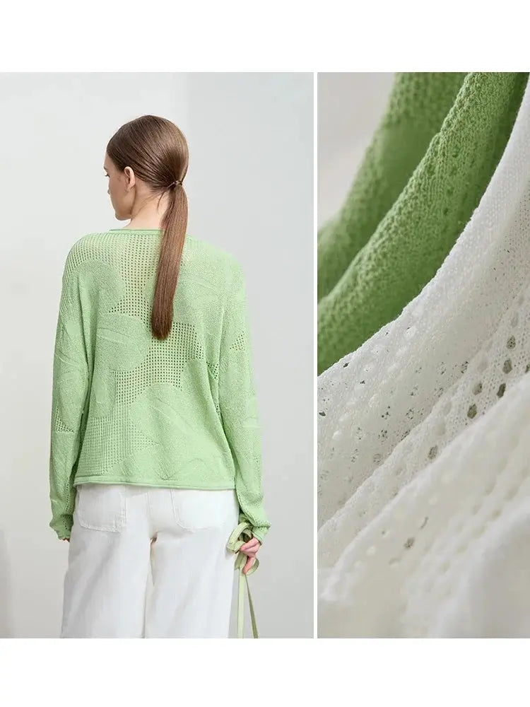 Minimalist Loose Hollow Knit Sweater