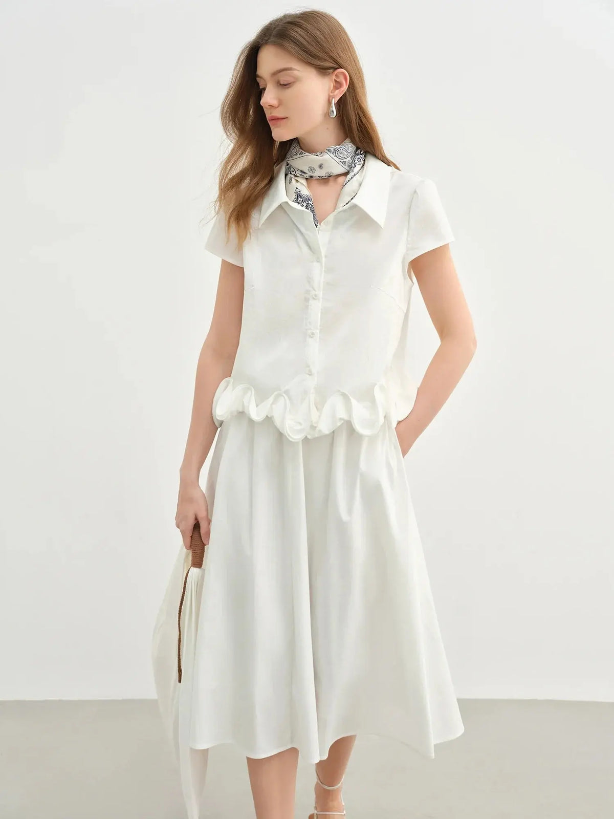 Sophisticated Ruffled Summer Two-Piece Set