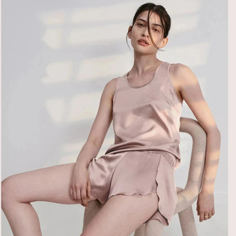 Plus-Size Mulberry Silk Pajama Set Luxury Women's Nightwear