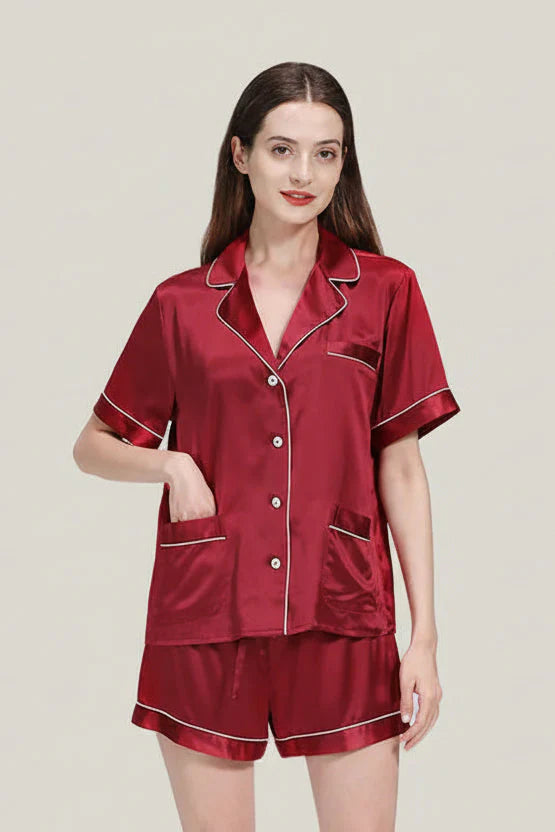 Plus Size Deconstructivist Real Silk Pajamas 2-Piece Set