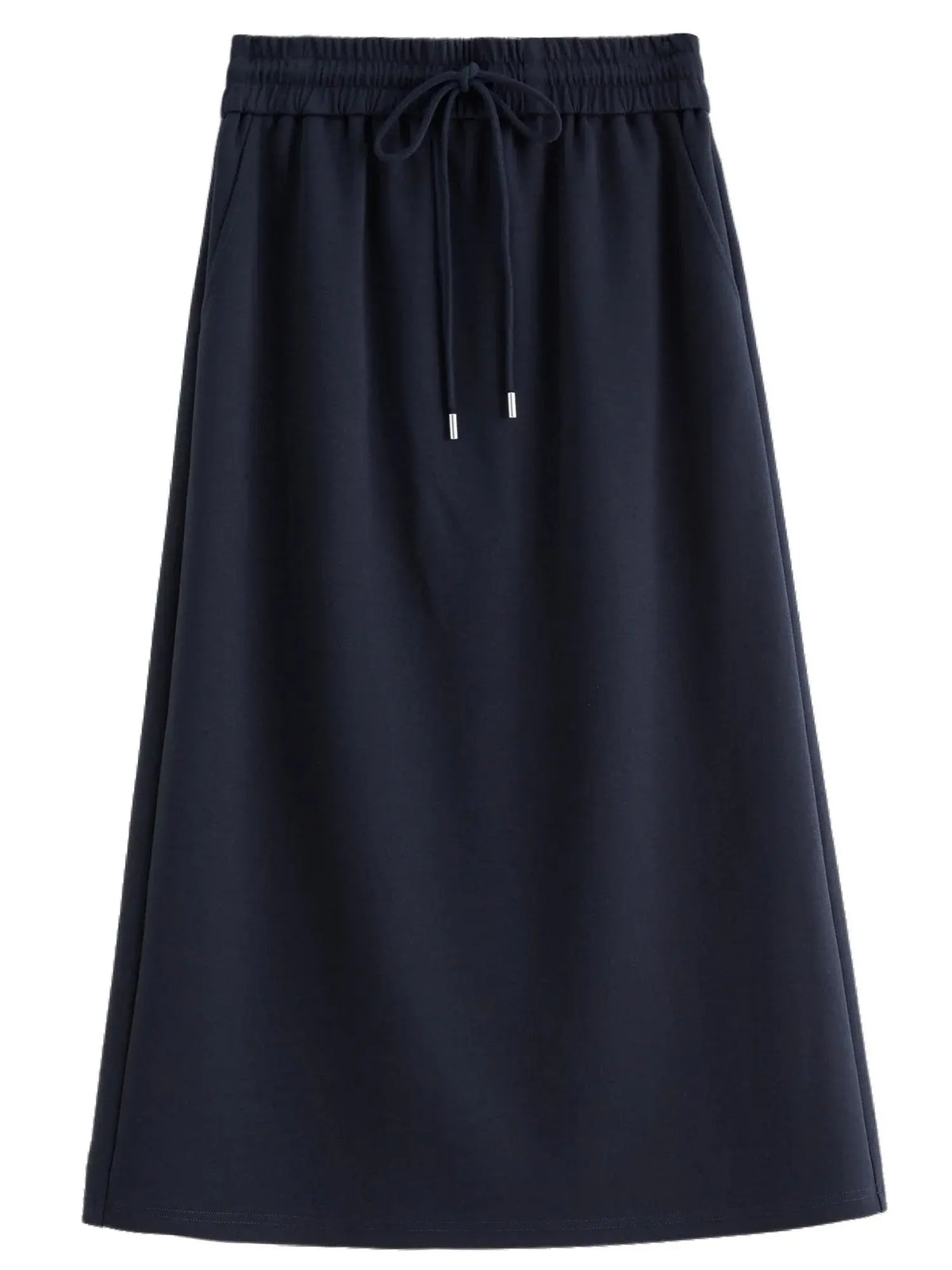 Plus Size Navy Blue Sweater Skirt Set - Long Sleeve Autumn Fashion
