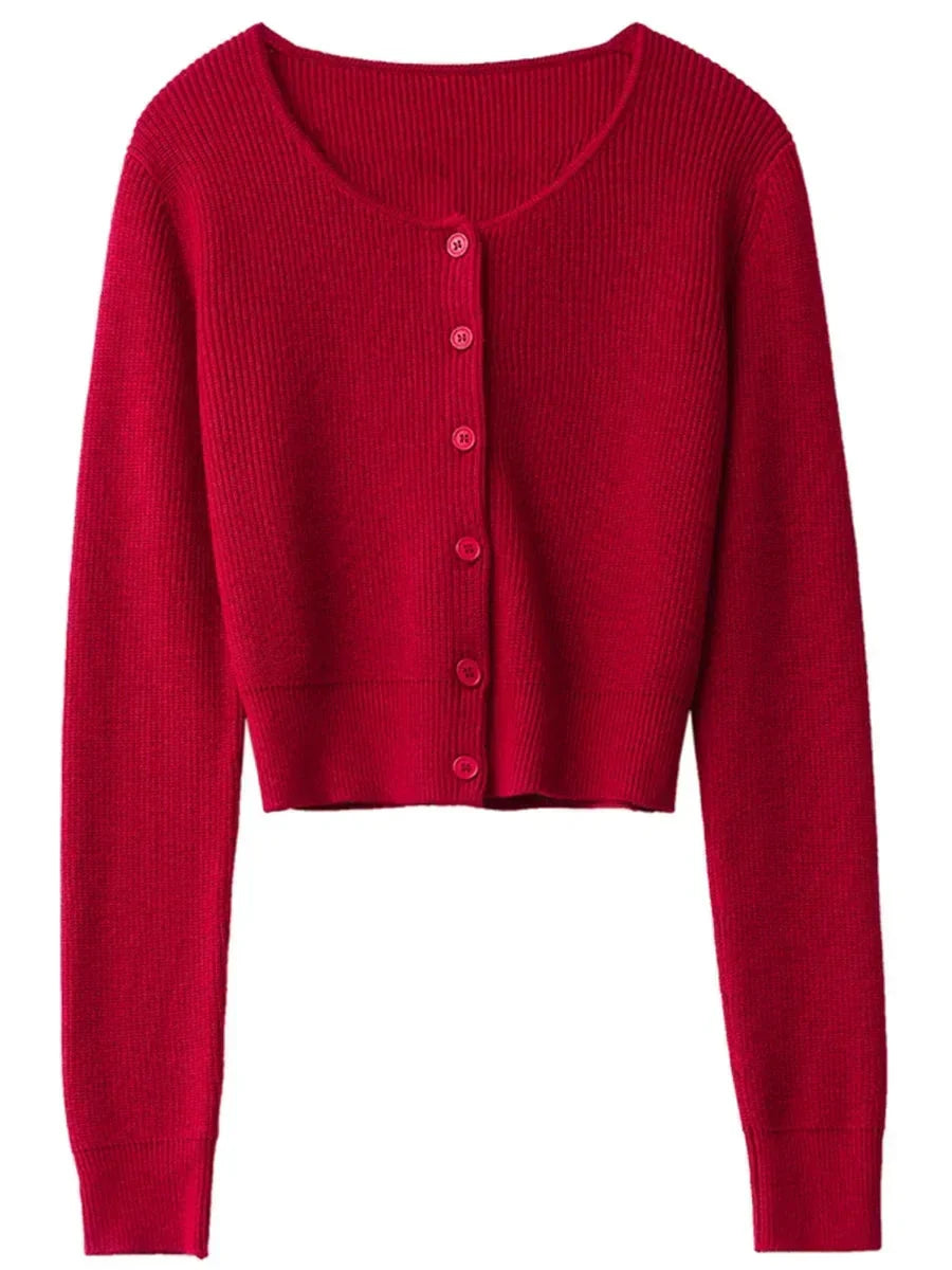 Round Neck Knit Cardigan Loose Spring Sweater