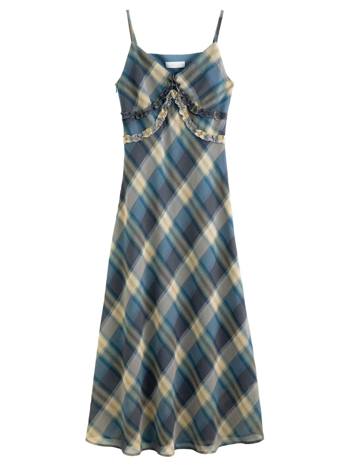 Women's Floral Checkered Maxi Dress