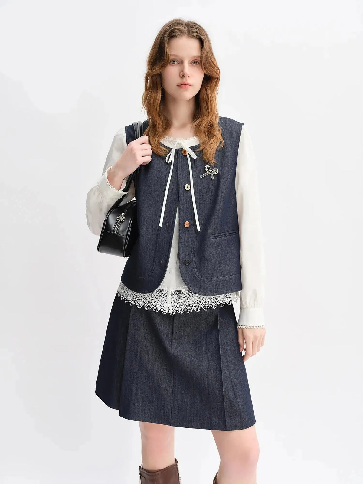 Vintage Vest & Skirt Set for Autumn