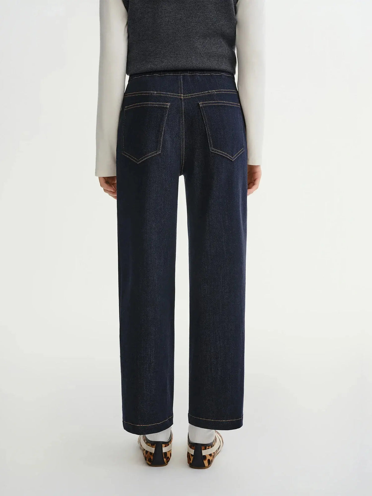 Women's Plus Size Comfort Straight Leg Denim Trousers