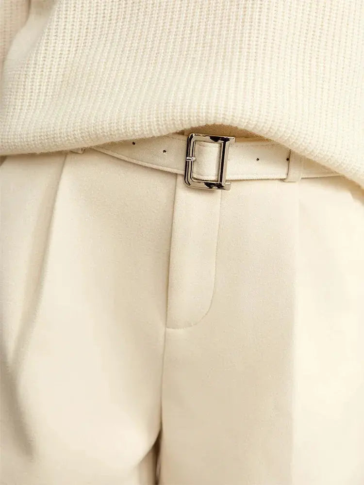 Office Vintage High-Waist Belted Shorts