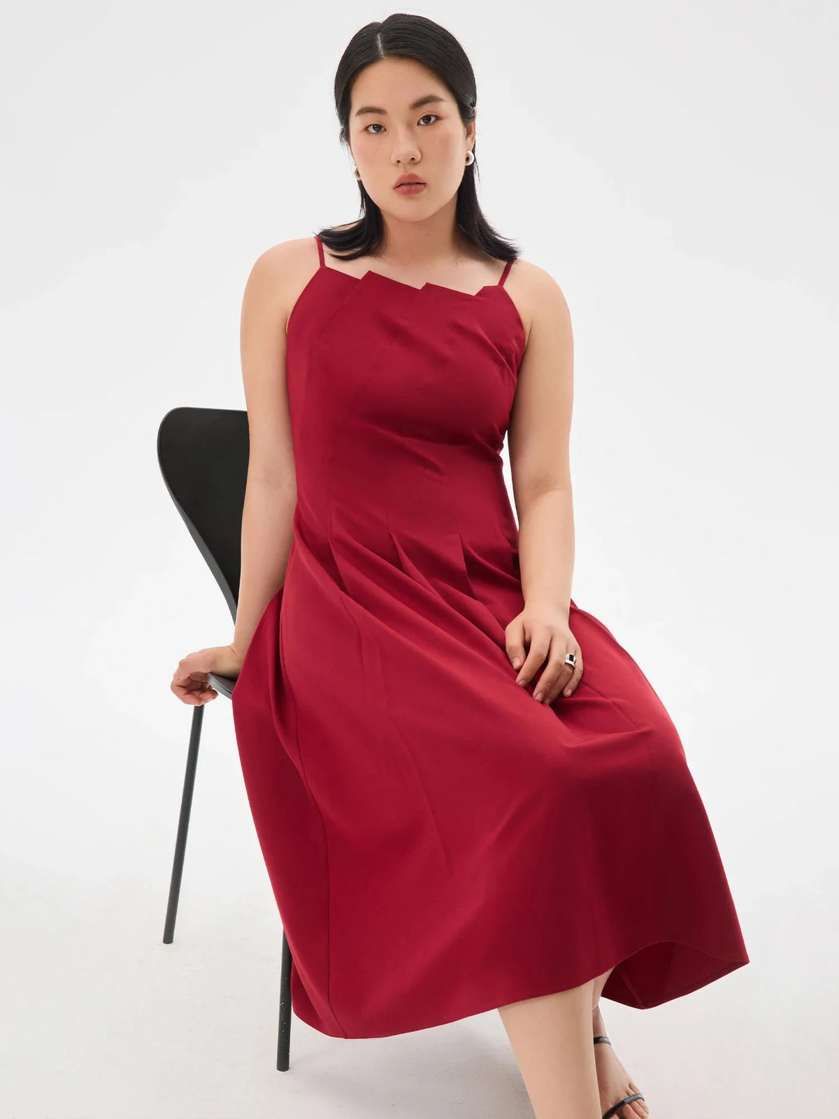 Origami Collar Maxi Dress Convertible 2-in-1 Silhouette