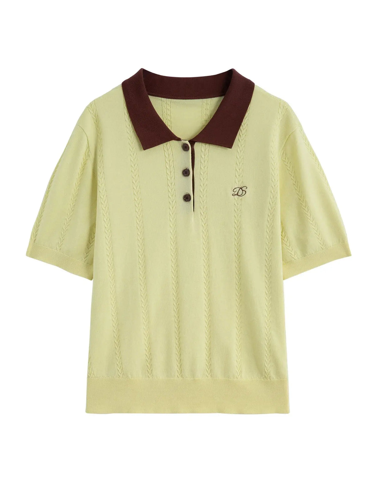 Plus Size Summer Lyocell Knit Polo Neck