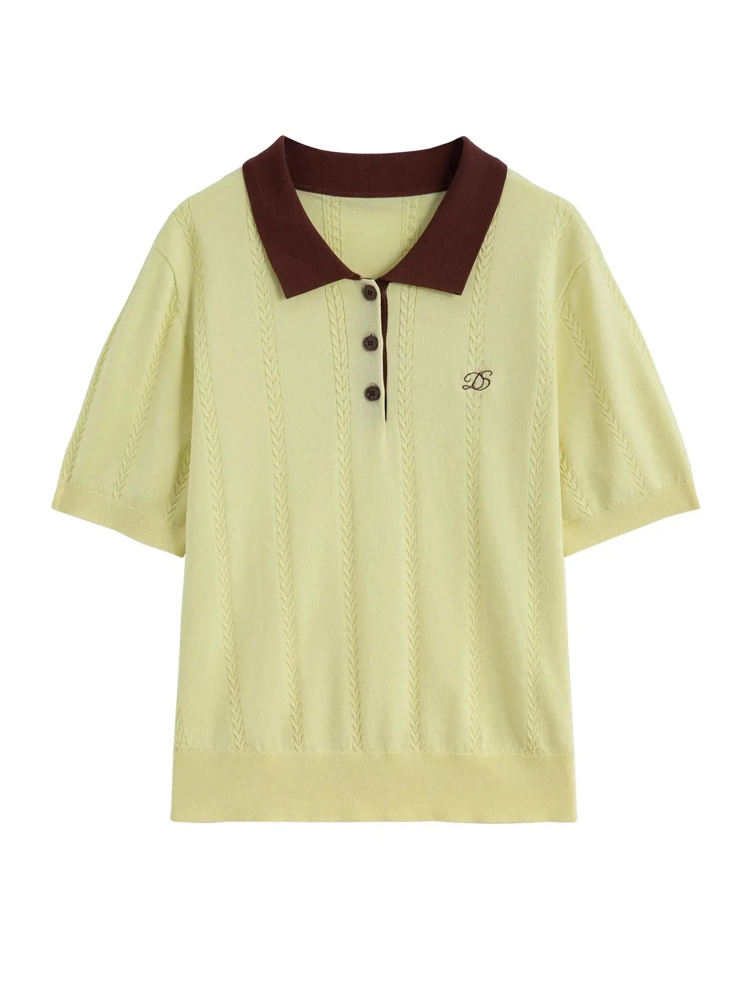 Plus Size Summer Lyocell Knit Polo Neck