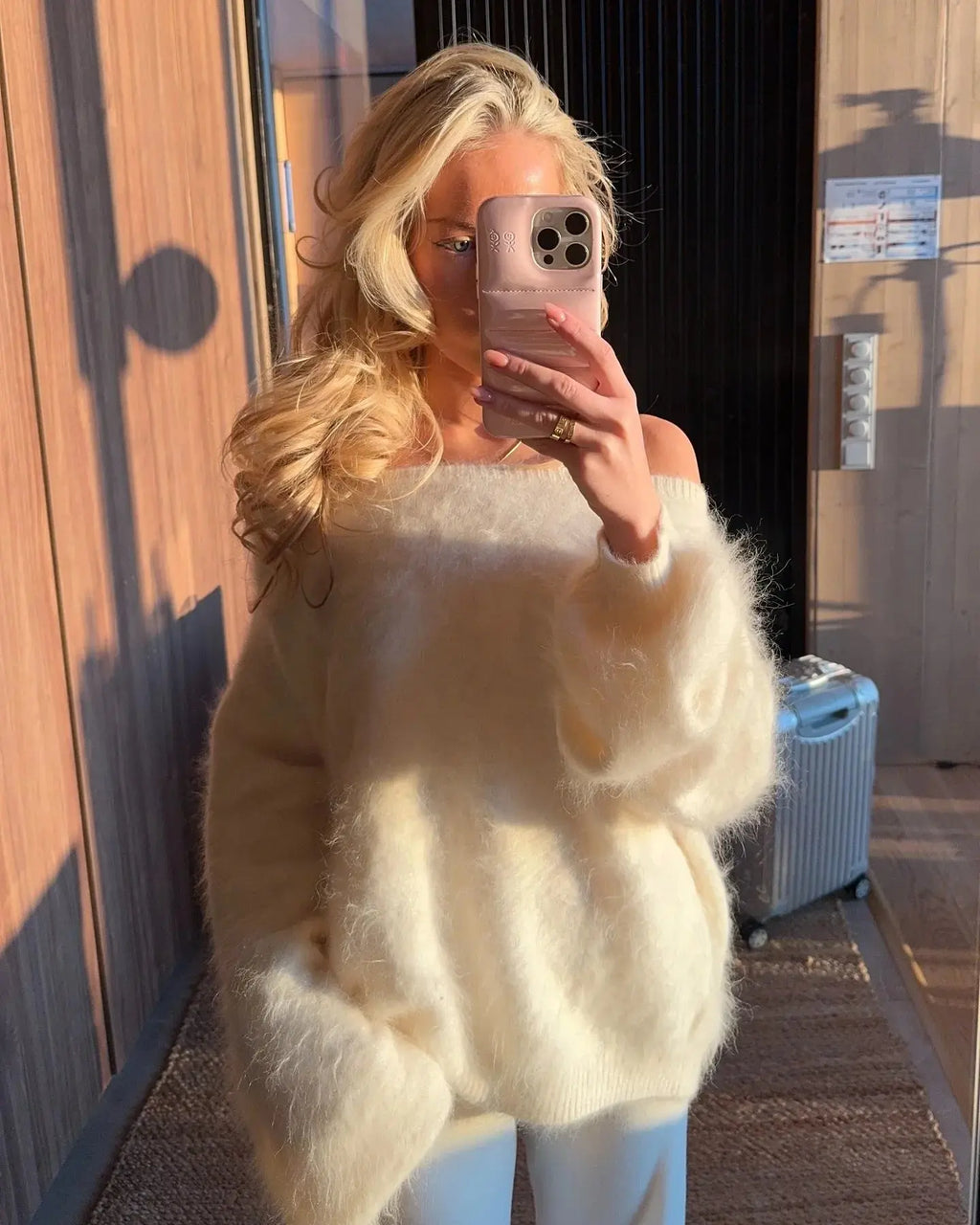 Loose Off Shoulder Long Sleeve Sweater for Women