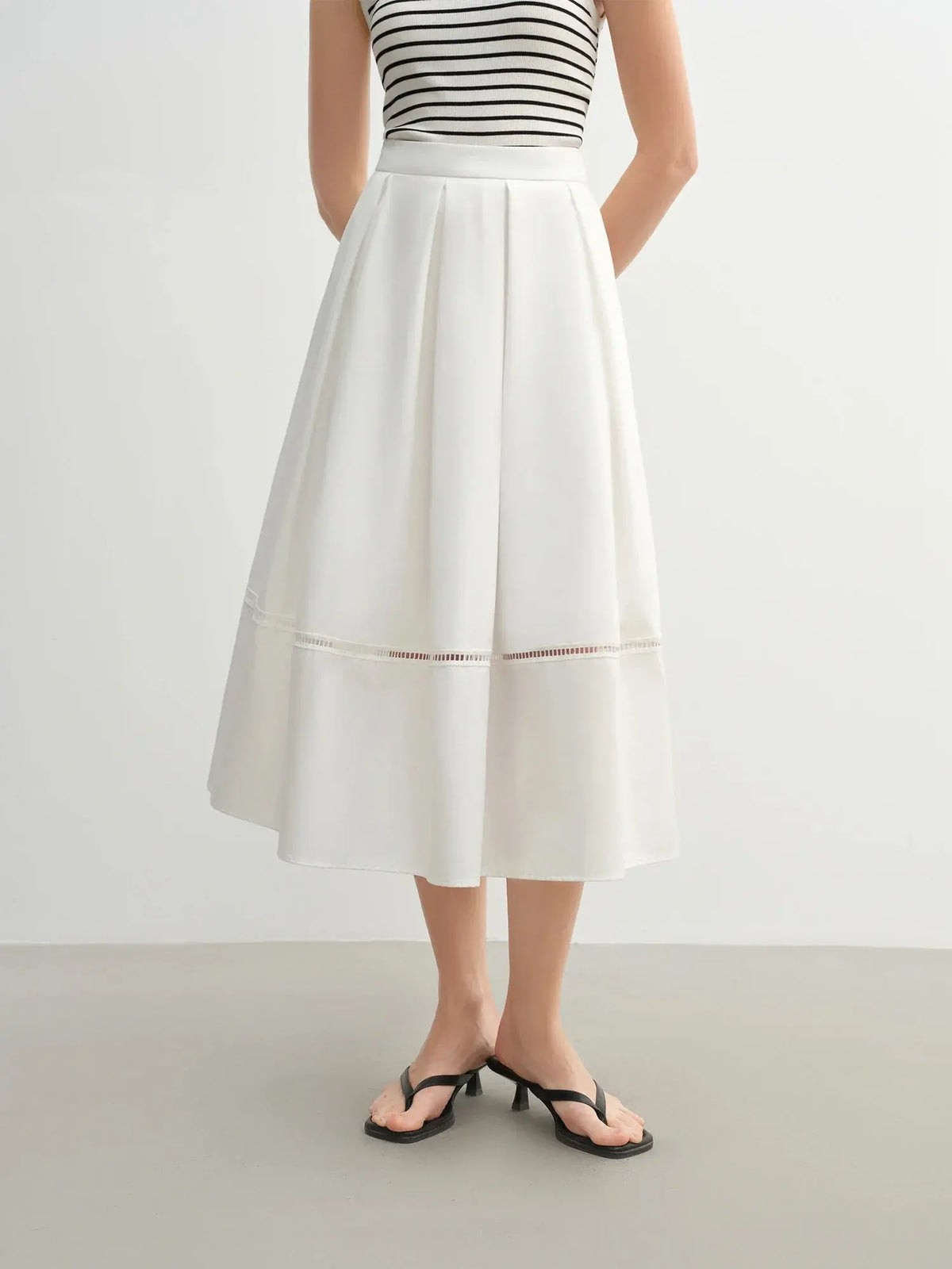 Retro Art Print Plus Size High-Waist Long Skirt