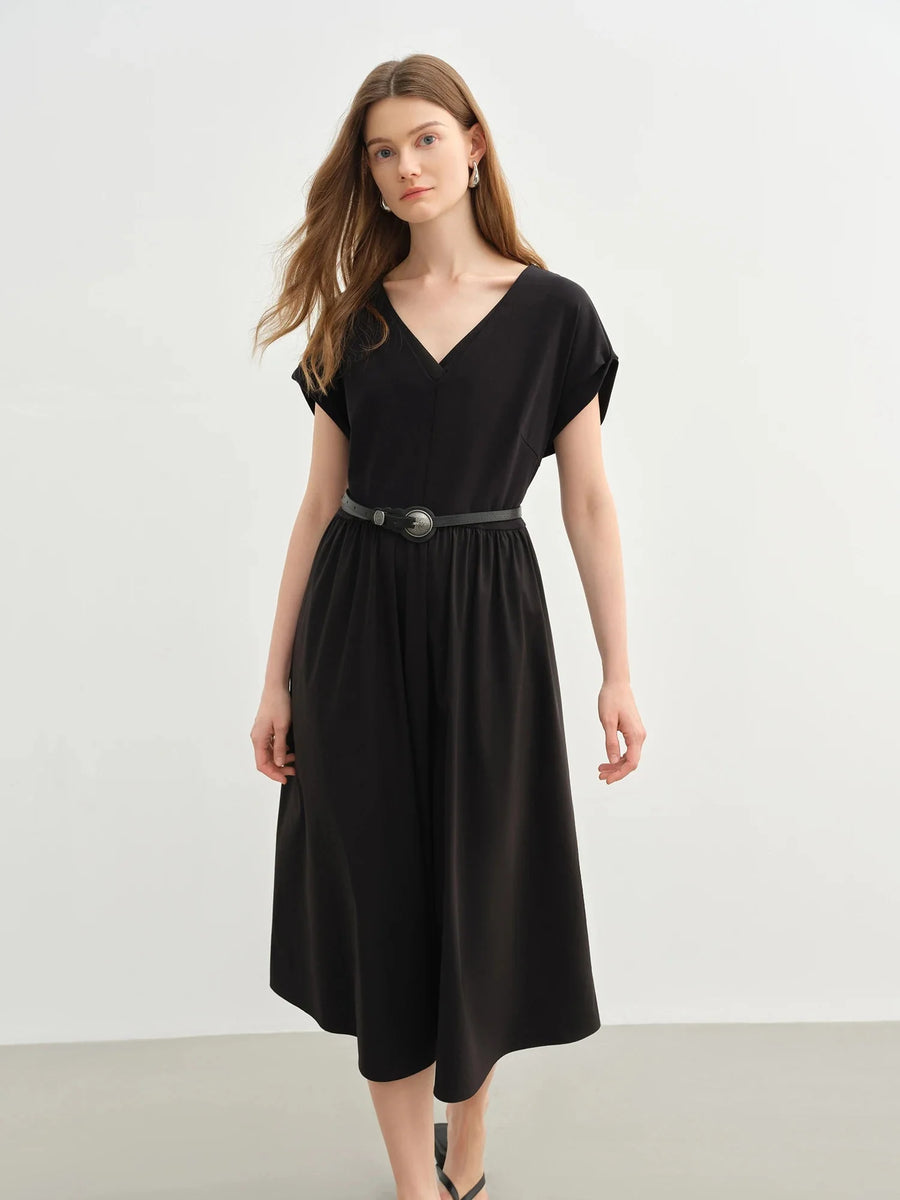 Elegant Plus Size Double-Layer Dress Summer Office Wear