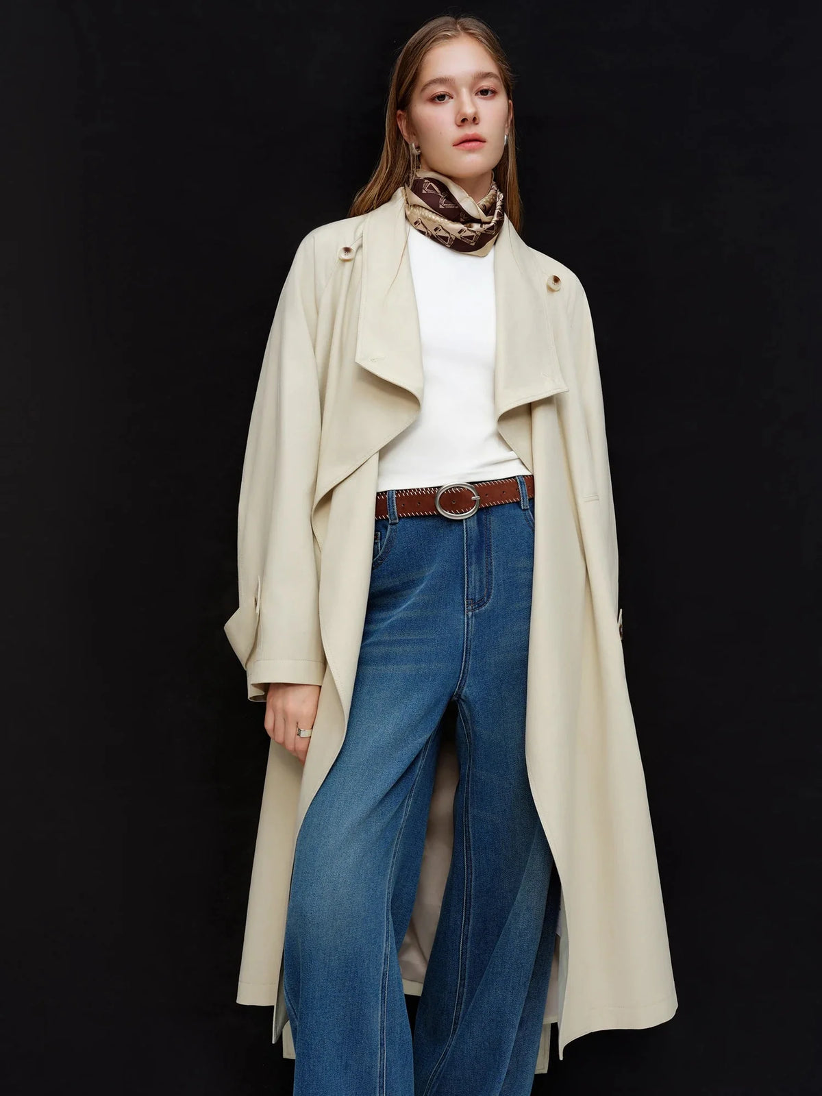 Women’s British Style Slim Fit Trench Coat Spring Outerwear
