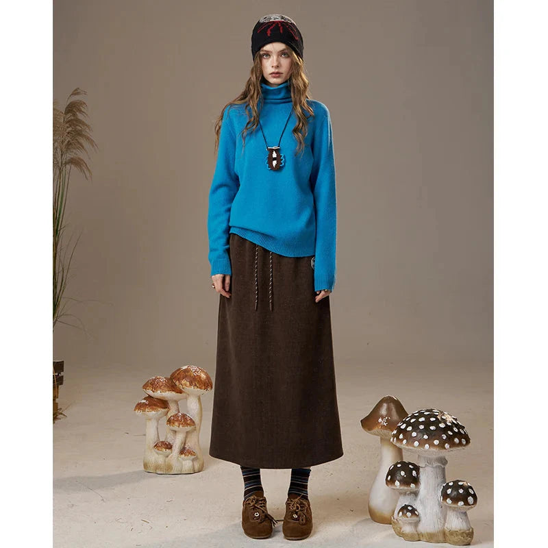 Winter Turtleneck Cottagecore Wool Blend Pullover