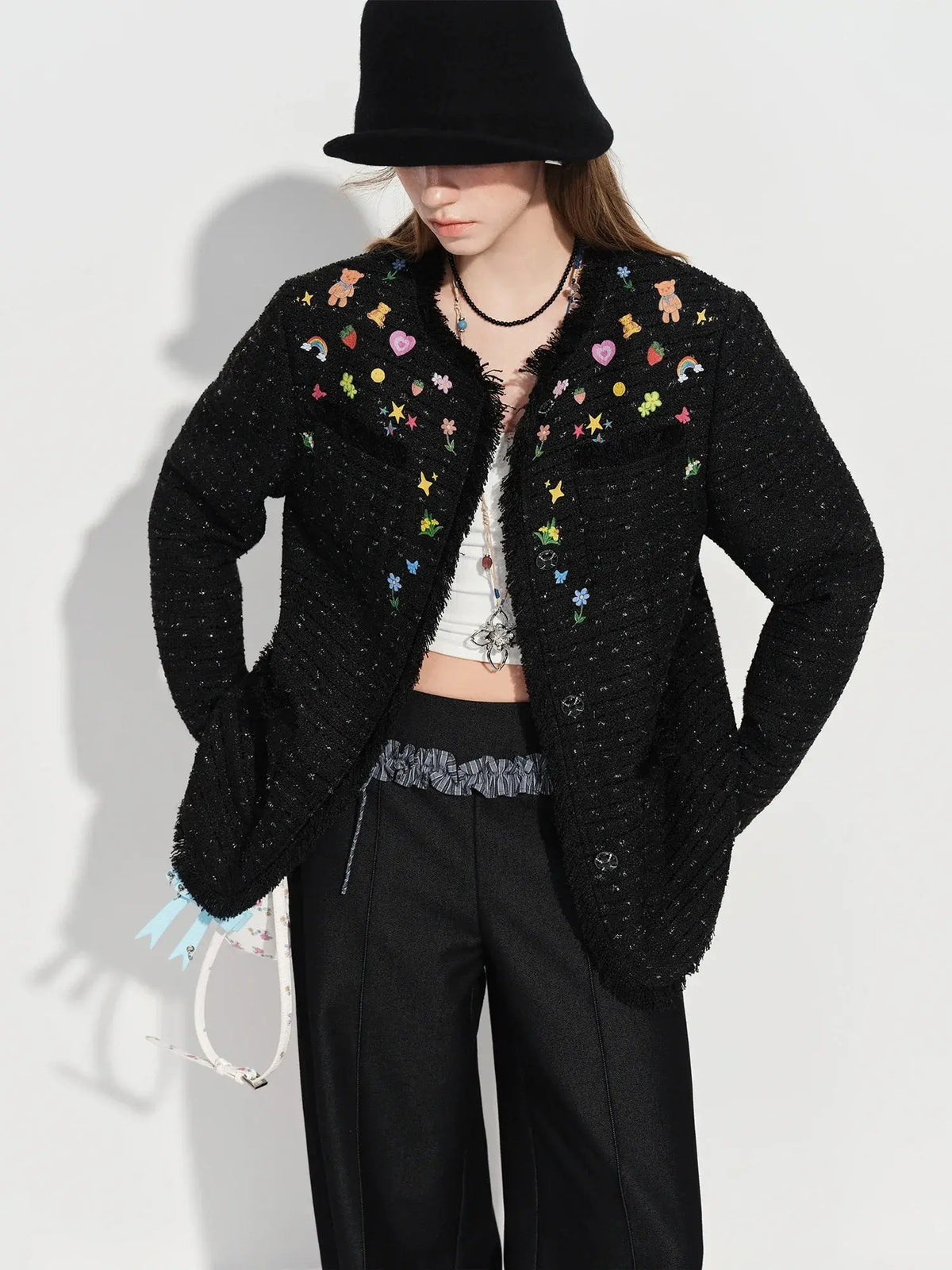 Ins-Style Hand-Painted Short Jacket