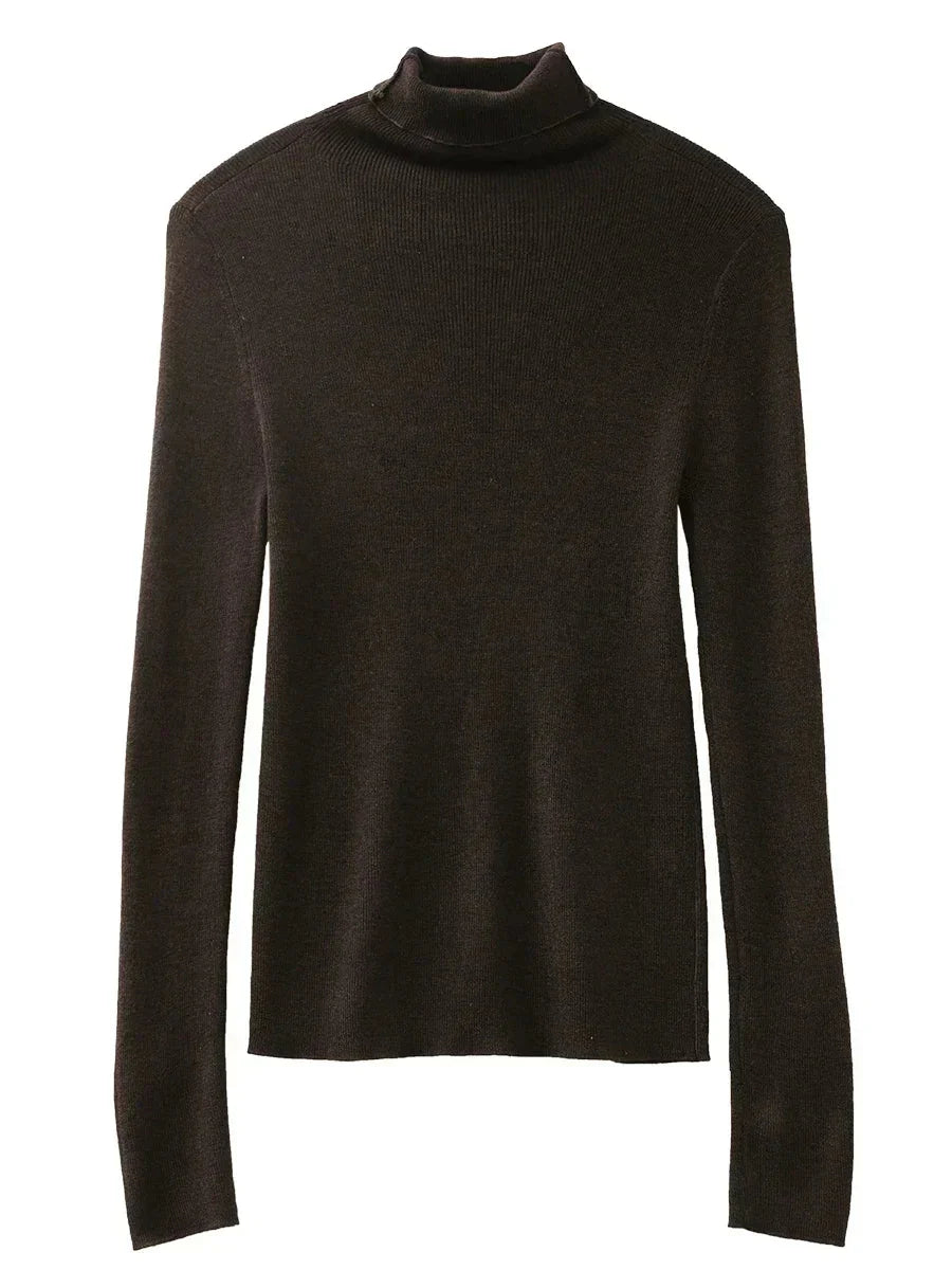 Slim Turtleneck Sweater Autumn Winter Knit Pullover
