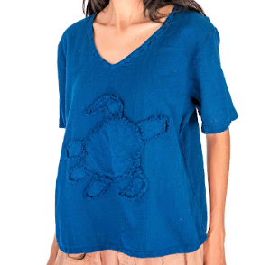 Women's 100% Cotton Gauze Turtle Top