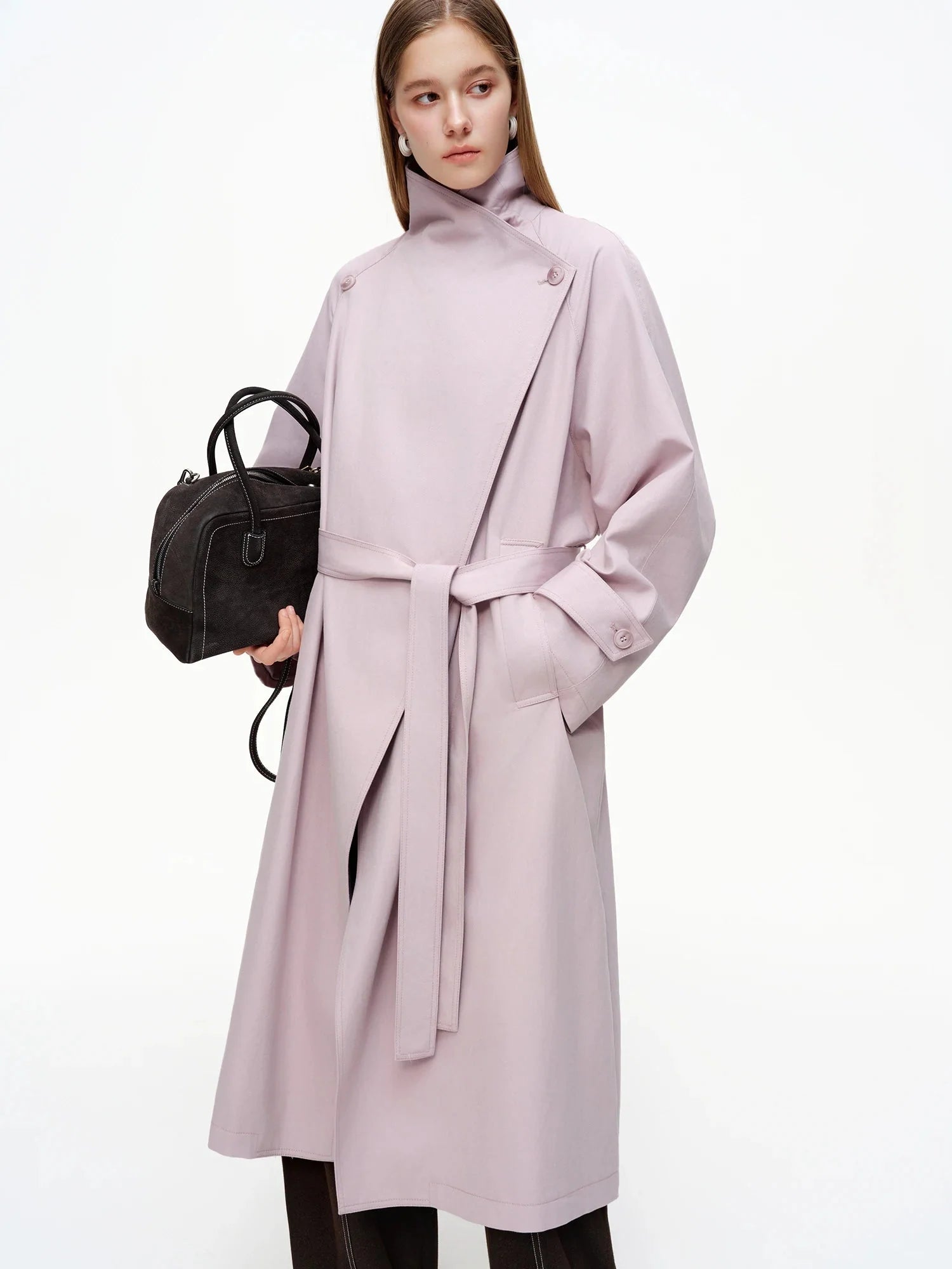 Women’s British Style Slim Fit Trench Coat Spring Outerwear