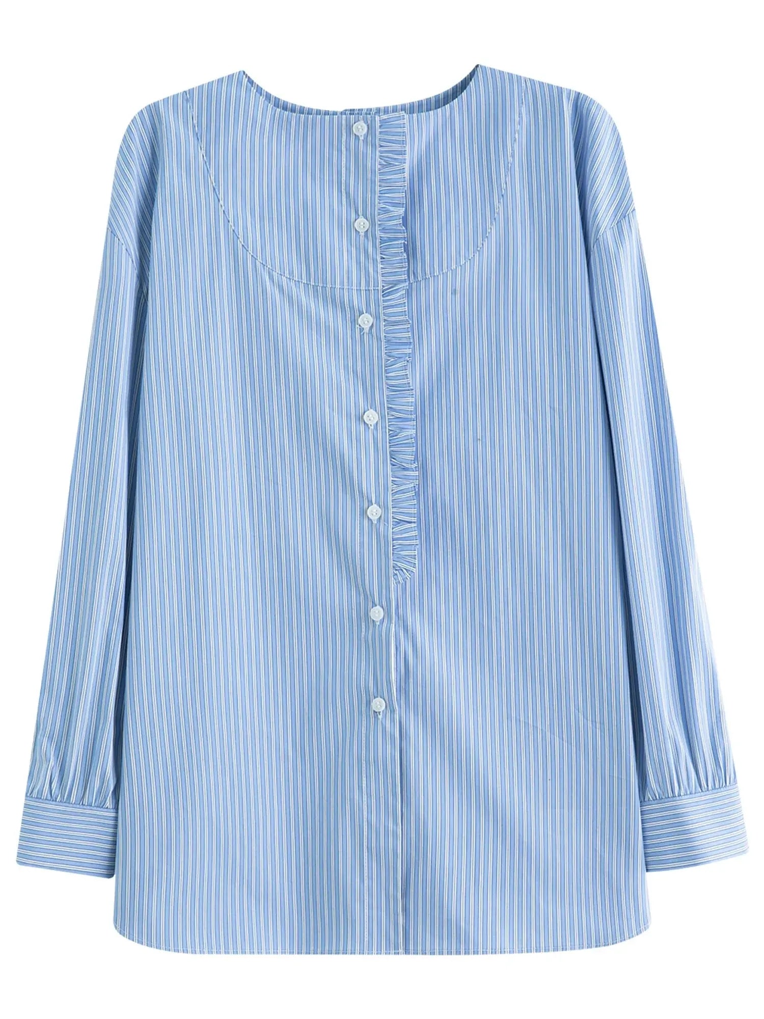 Plus Size Striped Shirt & Skirt Set